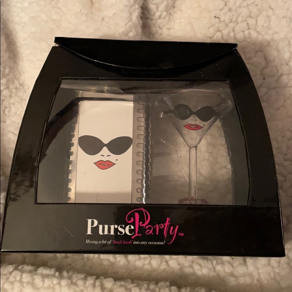 Lolita Purse Party Flask and mini martini glass
